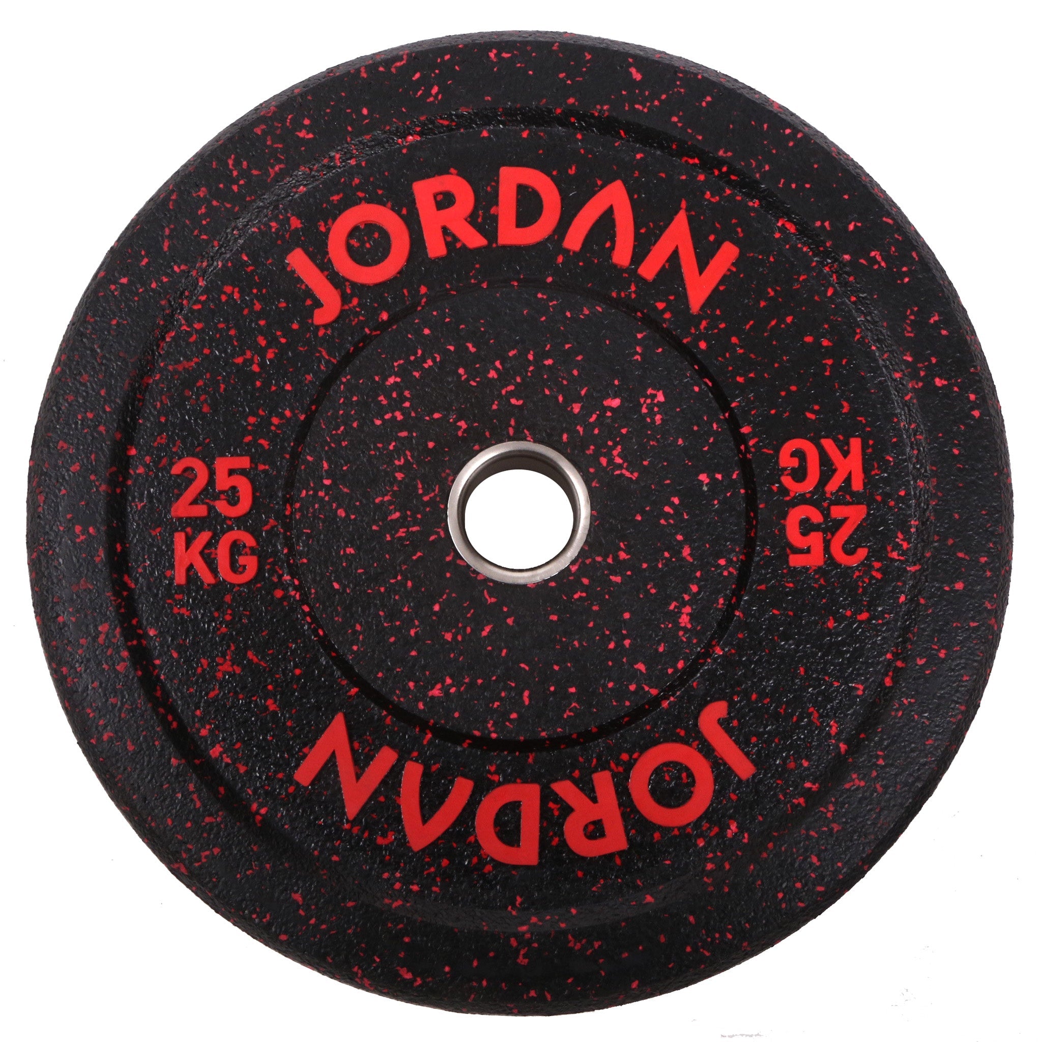 JORDAN HG Black Rubber Bumper Weight Plate Coloured Fleck 25kg